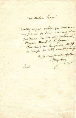 Lot 642 - MEYERBEER GIACOMO: (1791-1864)