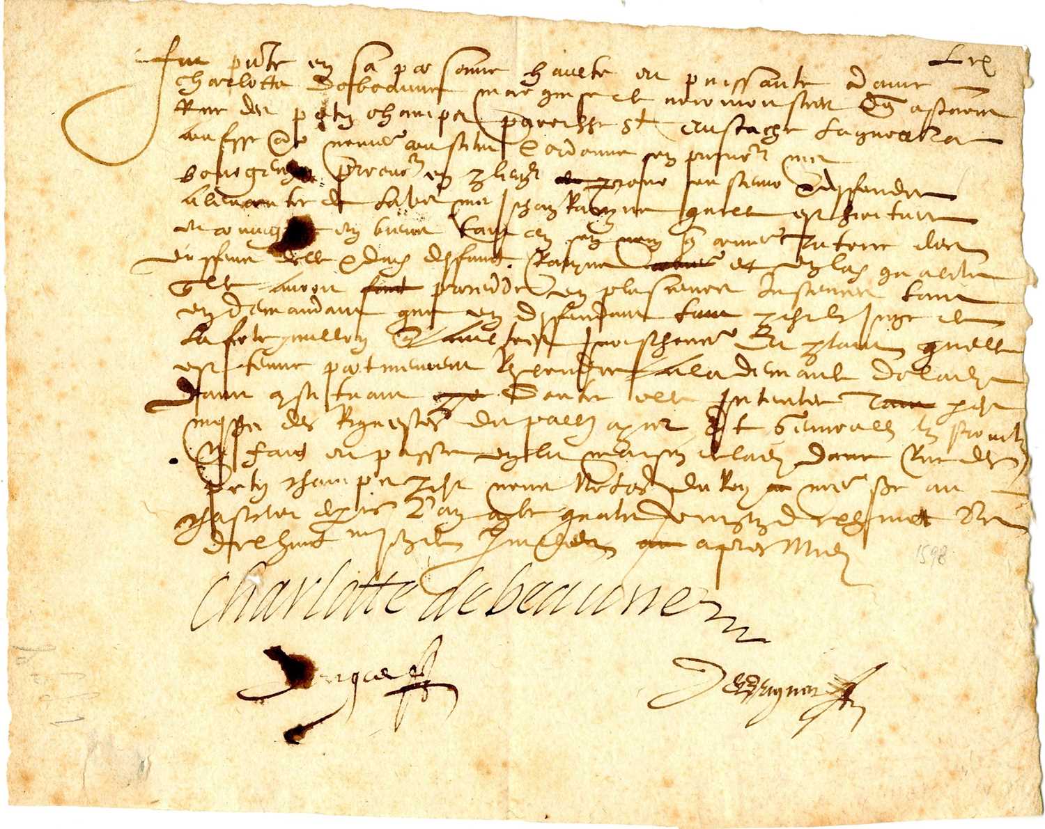Lot 423 - SAUVE CHARLOTTE DE: (1551-1617)