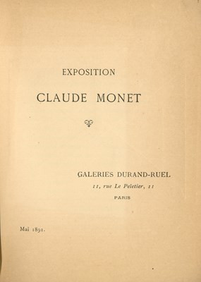Lot 1061 - MONET CLAUDE: (1840-1926)