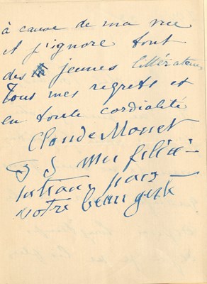 Lot 1061 - MONET CLAUDE: (1840-1926)