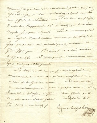 Lot 1204 - BEAUHARNAIS EUGÈNE DE: (1781-1824)