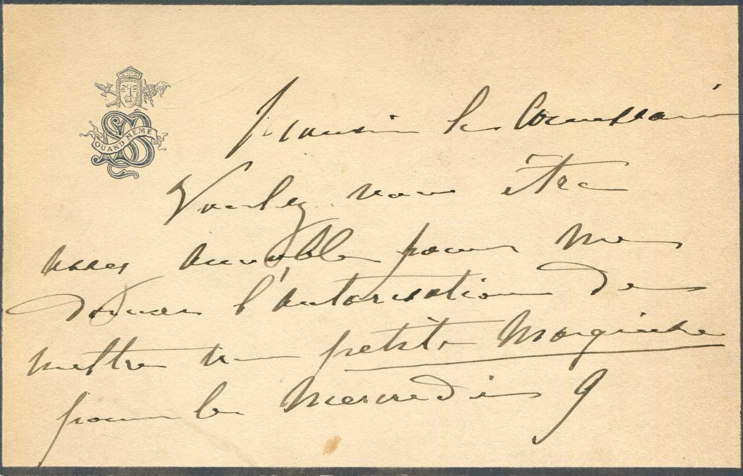 Lot 2 - BERNHARDT SARAH: (1844-1923)