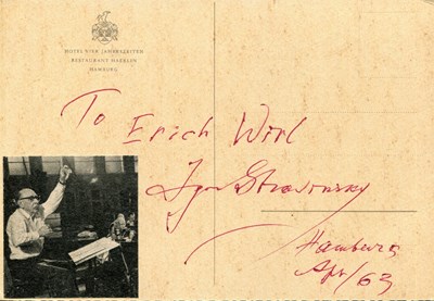 Lot 201 - STRAVINSKY IGOR: (1882-1971)