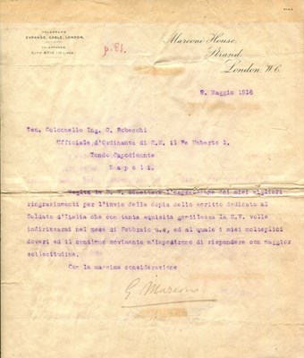 Lot 939 - MARCONI GUGLIELMO: (1874-1937)