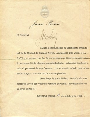 Lot 1225 - PERON JUAN: (1895-1974)