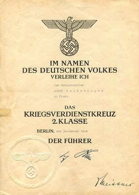 Lot 1035 - [HITLER ADOLF]: (1889-1945) & [MEISSNER OTTO] (1880-1953)