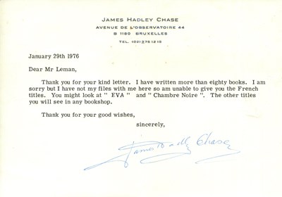 Lot 909 - CHASE JAMES HADLEY: (1906-1985)