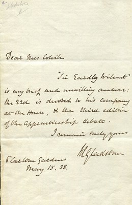 Lot 1203 - GLADSTONE WILLIAM: (1809-1898)