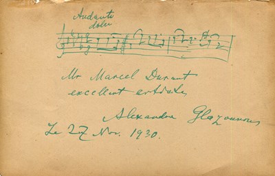 Lot 655 - GLAZUNOV ALEXANDER: (1865-1936)