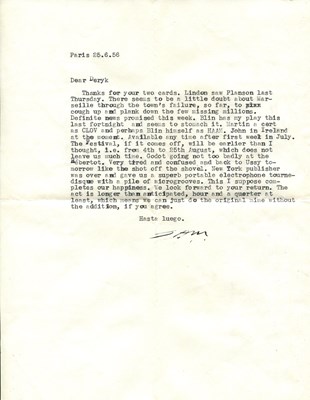 Lot 934 - BECKETT SAMUEL: (1906-1989)