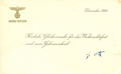 Lot 1034 - [HITLER ADOLF]: (1889-1945)