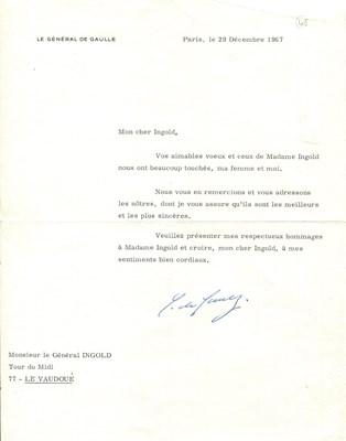 Lot 1021 - DE GAULLE CHARLES: (1890-1970)