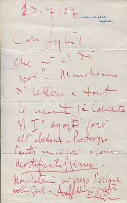Lot 638 - PUCCINI GIACOMO: (1858-1924)