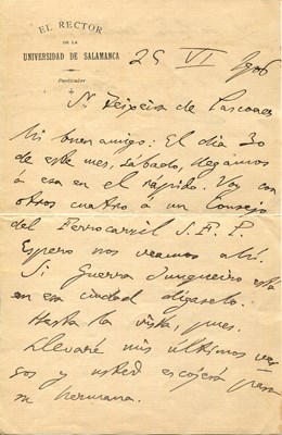 Lot 875 - UNAMUNO MIGUEL DE: (1864-1936)