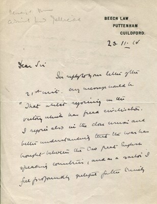 Lot 1003 - JELLICOE JOHN: (1859-1935)