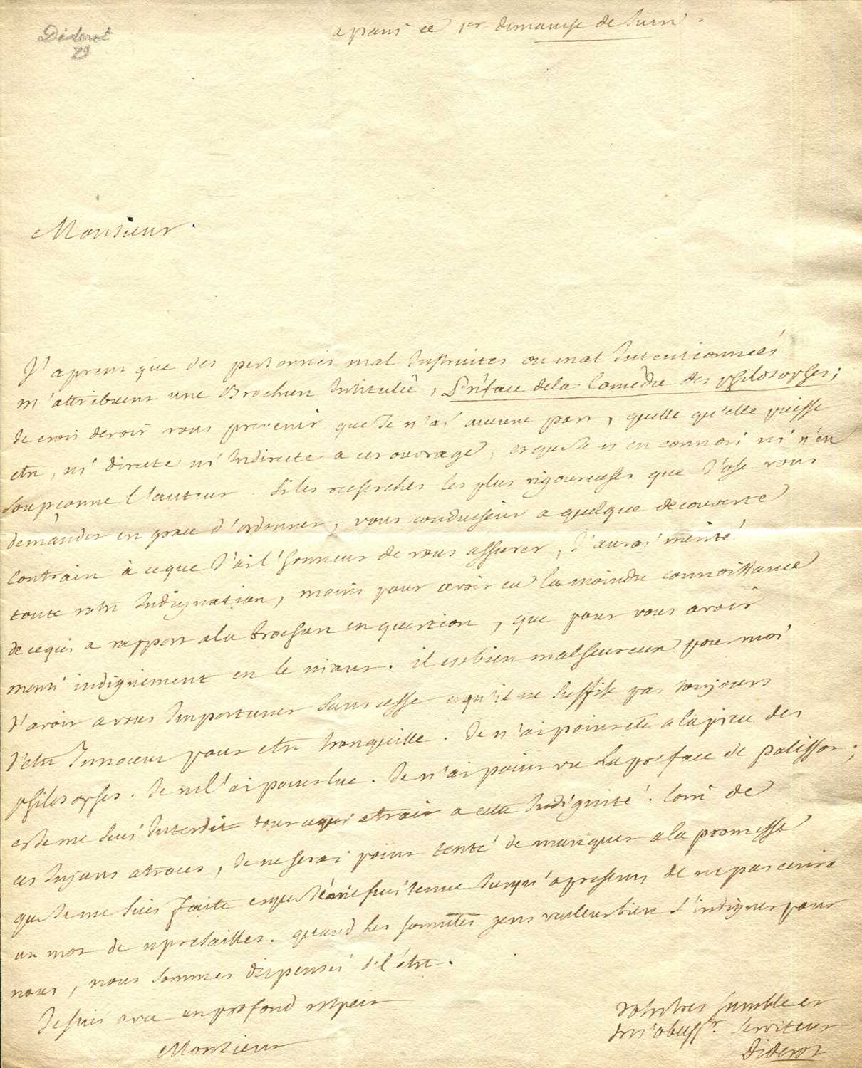 Lot 836 - DIDEROT DENIS: (1713-1784)