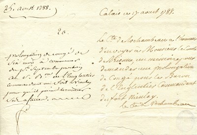 Lot 995 - ROCHAMBEAU COUNT OF: (1725-1807)