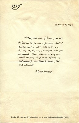 Lot 930 - CAMUS ALBERT: (1913-1960)