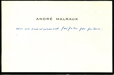 Lot 868 - MALRAUX ANDRE: (1901-1976) (x2)