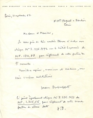 Lot 782 - DUBUFFET JEAN: (1901-1985)