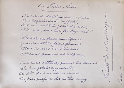 Lot 857 - MONTESQUIOU ROBERT DE: (1855-1921)