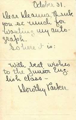 Lot 903 - PARKER DOROTHY: (1893-1967)