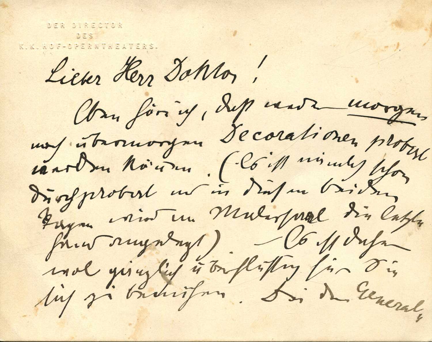 Lot 648 - MAHLER GUSTAV: (1860-1911)