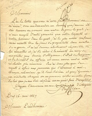 Lot 584 - LAFFITTE JACQUES: (1767-1844)